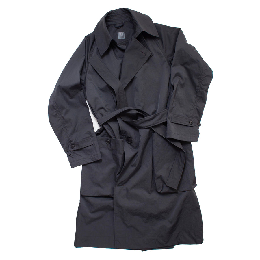 Grei Peaked Lapel Trench Coat in Charcoal