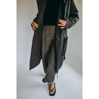 Grei Peaked Lapel Trench Coat in Charcoal