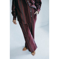 Baserange Claude Pants in Maroon Stripe