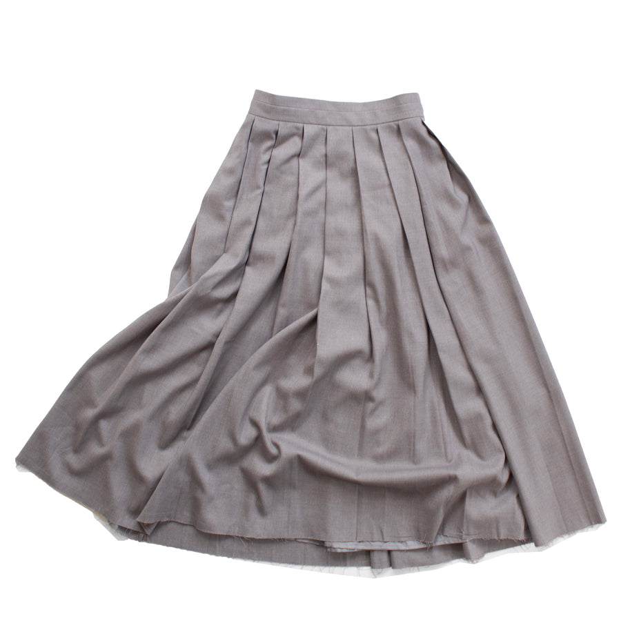 Toit Volant Gia Pleated Skirt in Grey