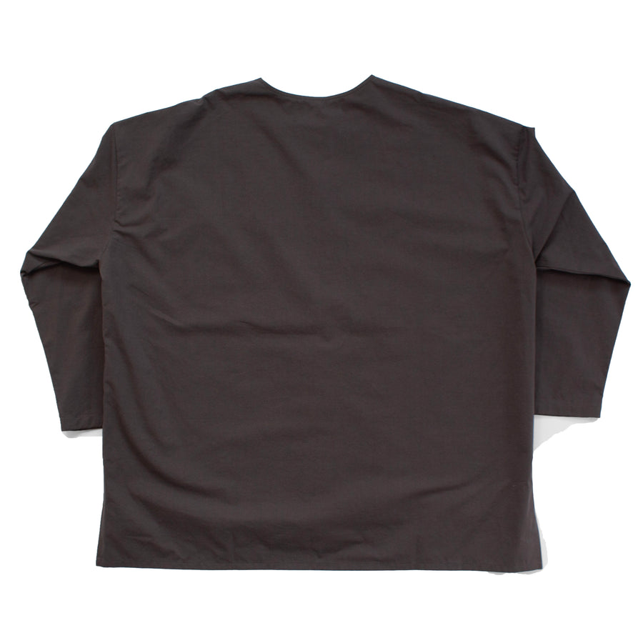 Evam Eva Cotton No Collar Shirt in Winter Leaf