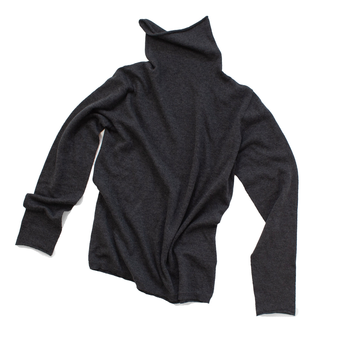 Evam Eva Cotton Cashmere Turtleneck in Charcoal – JUDITH