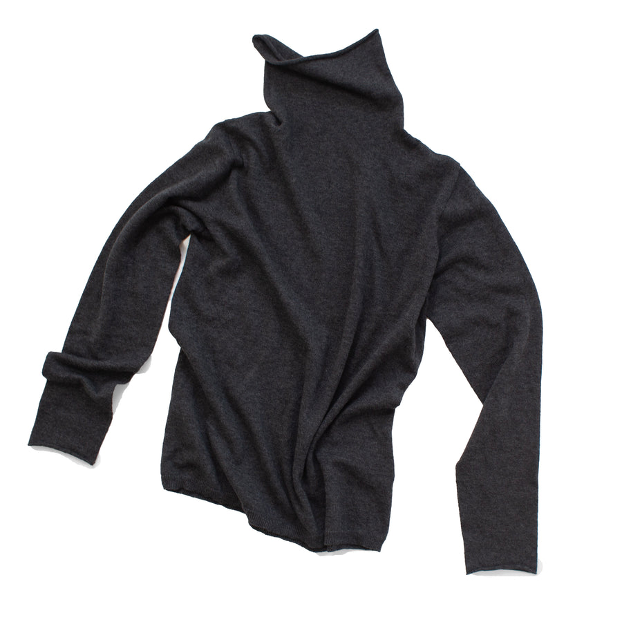 Evam Eva Cotton Cashmere Turtleneck in Charcoal – JUDITH
