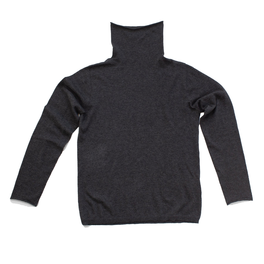Evam Eva Cotton Cashmere Turtleneck in Charcoal – JUDITH