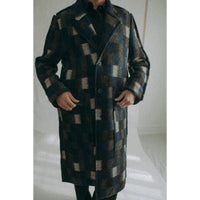 Henrik Vibskov Flat Coat in Brushed Black Squares