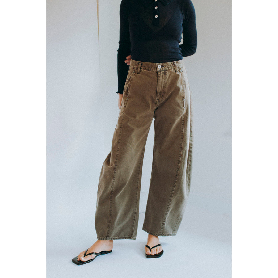 Sayaka Davis Barrel Denim Pant in Brown