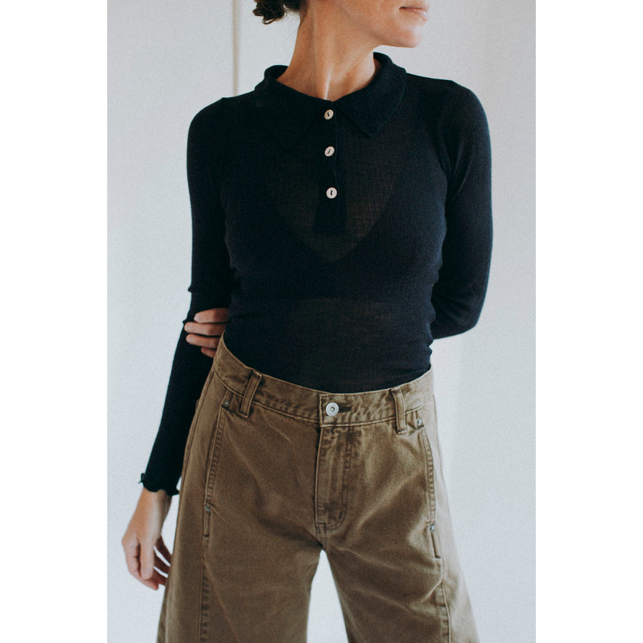 Sayaka Davis Barrel Denim Pant in Brown