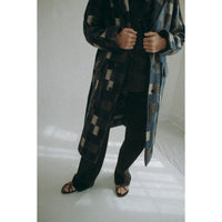 Henrik Vibskov Flat Coat in Brushed Black Squares