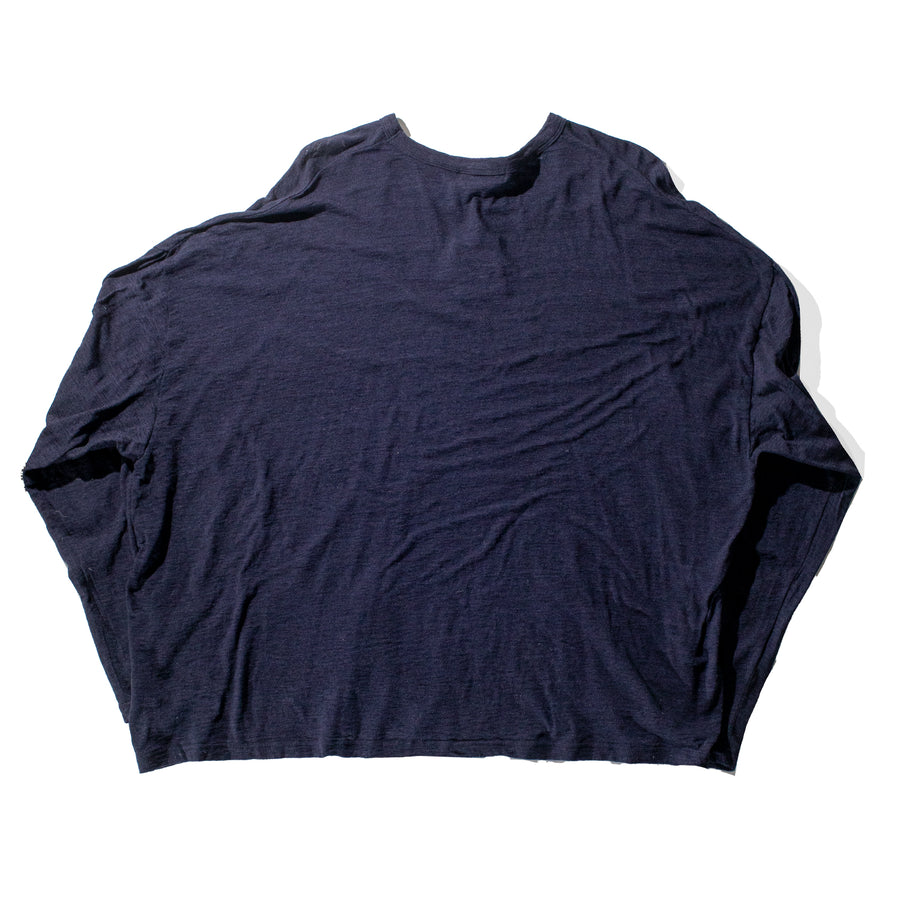 Ichi Antiquités Cotton Loose Pullover Knit in Navy