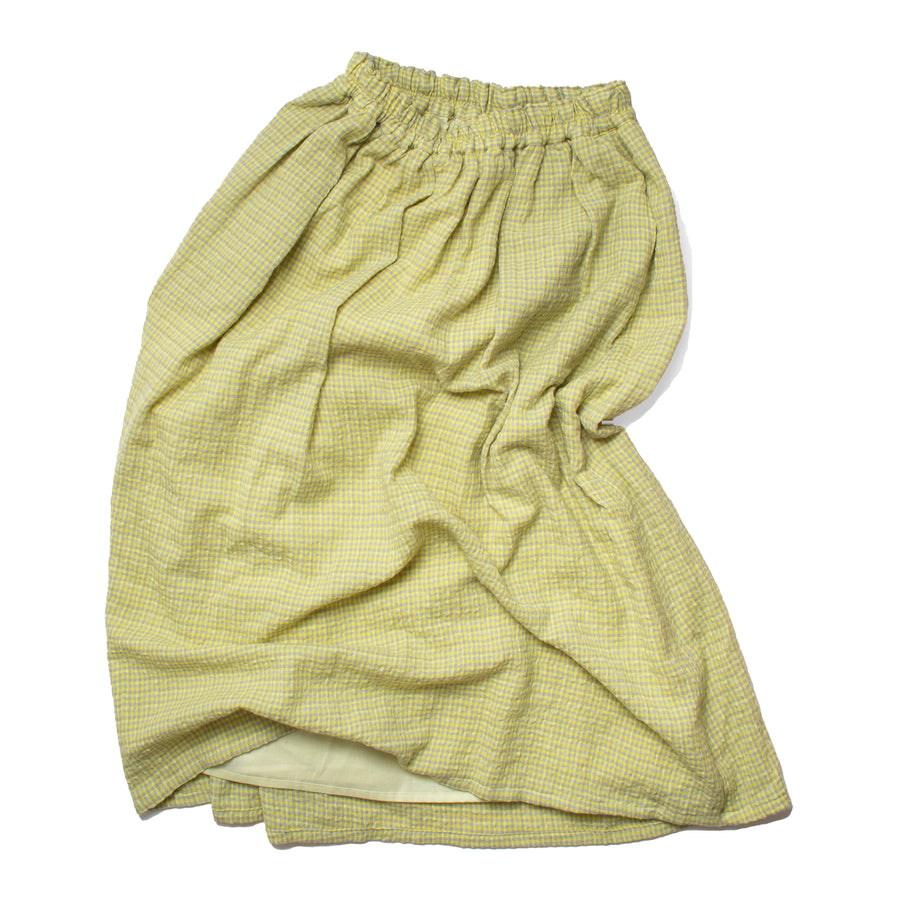 Ichi Antiquités Gingham Skirt in Yellow x Gray