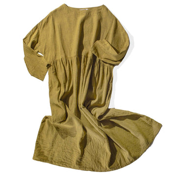 Ichi Antiquités Herringbone Dress in Yellow
