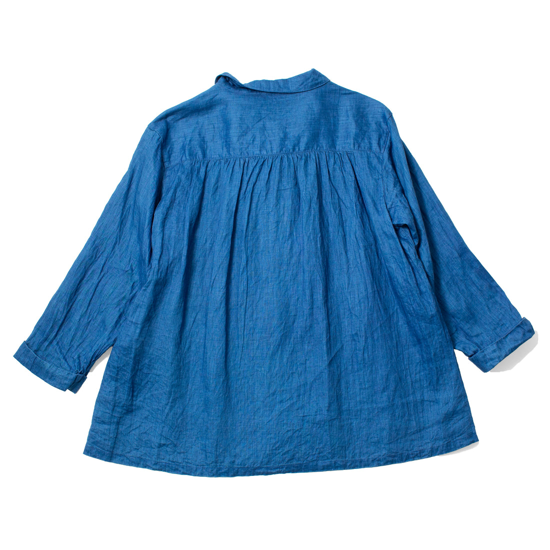 Ichi Antiquités Indigo Linen Shirt in Light Indigo