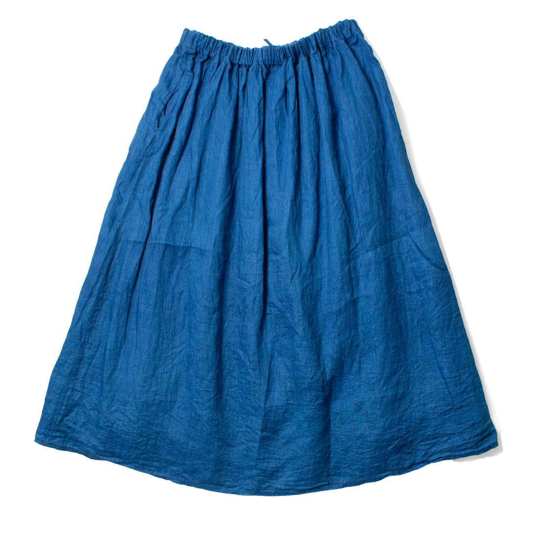 Ichi Antiquités Indigo Linen Skirt in Light Indigo
