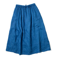 Ichi Antiquités Indigo Linen Skirt in Light Indigo