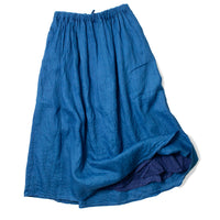 Ichi Antiquités Indigo Linen Skirt in Light Indigo