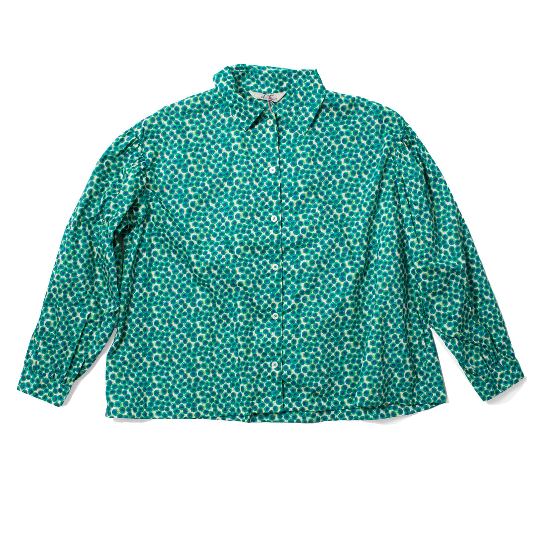 Ichi Antiquités Liberty Print Cotton Shirt in Green Flower
