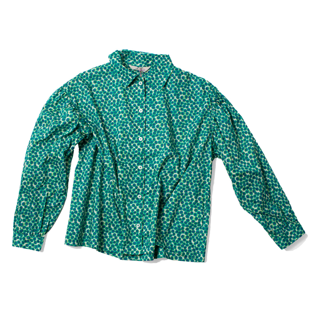 Ichi Antiquités Liberty Print Cotton Shirt in Green Flower