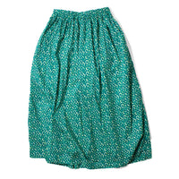 Ichi Antiquités Liberty Print Cotton Skirt in Green Flower