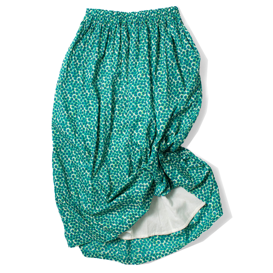 Ichi Antiquités Liberty Print Cotton Skirt in Green Flower