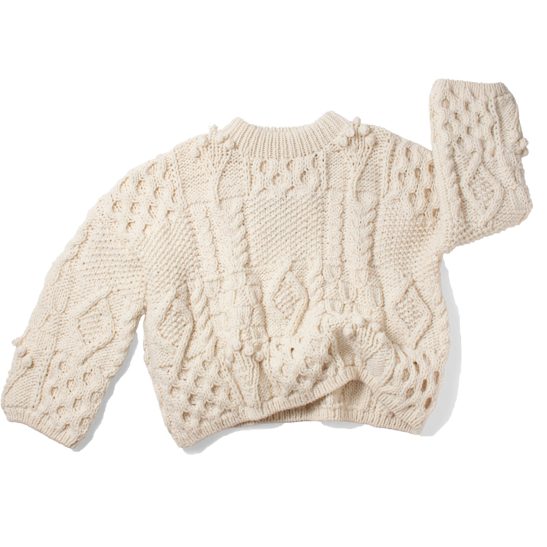 Ichi Antiquités Pelu Handknit Pullover in White