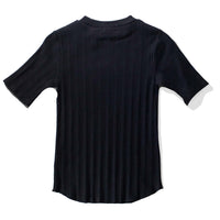 Ichi Antiquités Vintage Cotton Mock Neck Pullover in Black