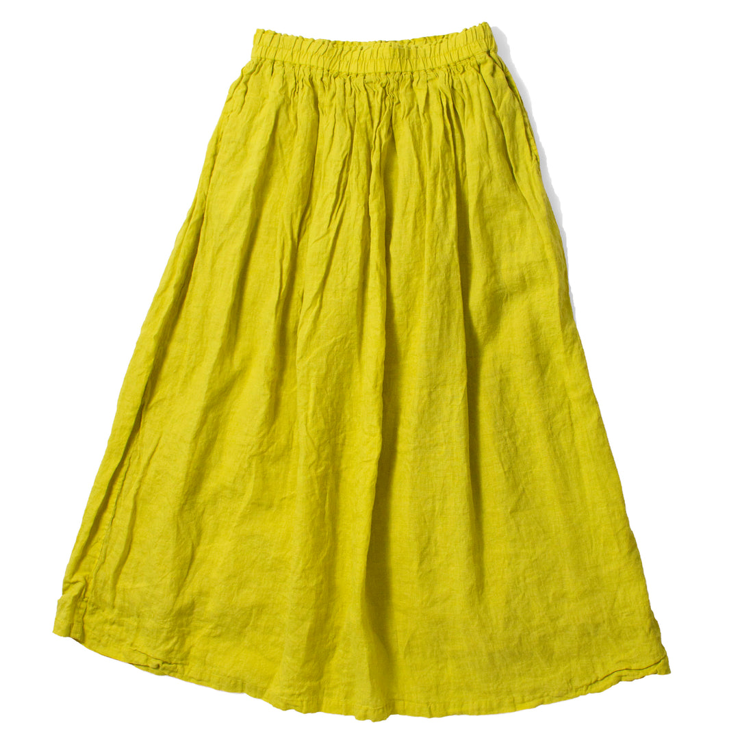 Ichi Antiquités French Linen Skirt in Yellow