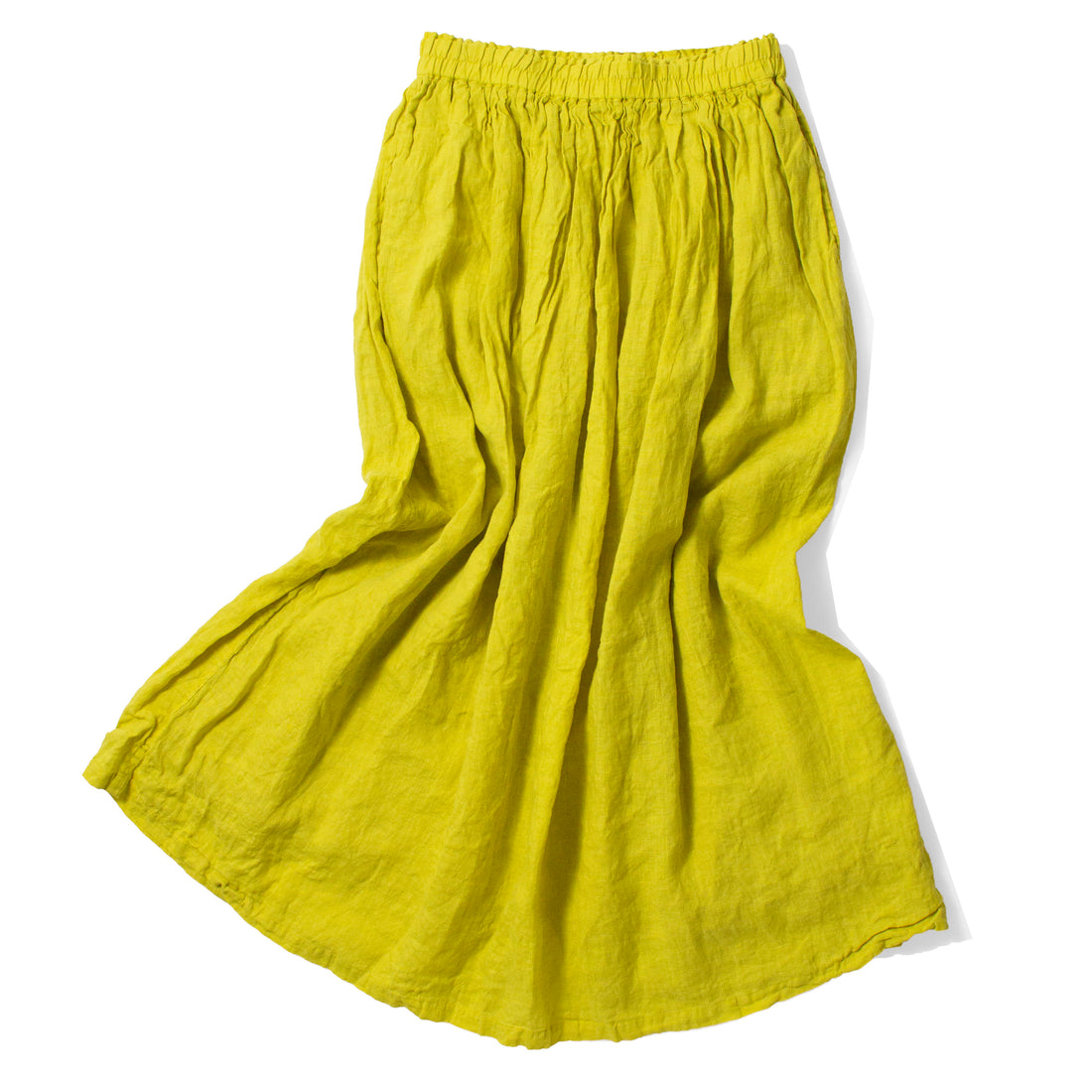 Ichi Antiquités French Linen Skirt in Yellow