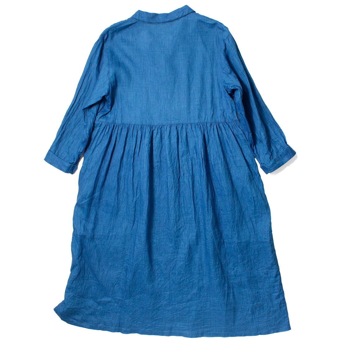 Ichi Antiquities Indigo Linen Woven Dress in Light Indigo