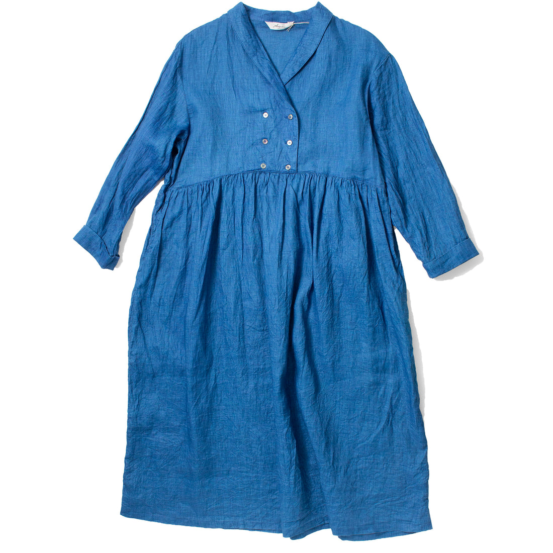Ichi Antiquities Indigo Linen Woven Dress in Light Indigo