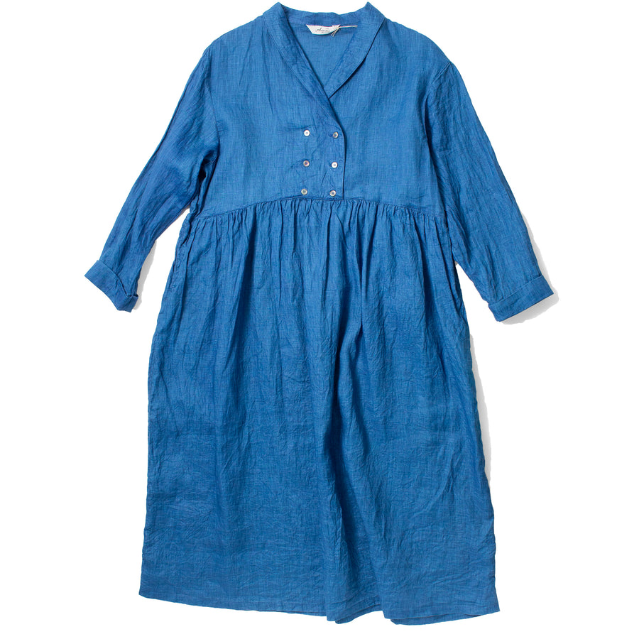 新品 イチアンティークス INDIGO Linen Denim Dress Ichi Antiquities Indigo Linen Woven Dress in Light Indigo – JUDITH