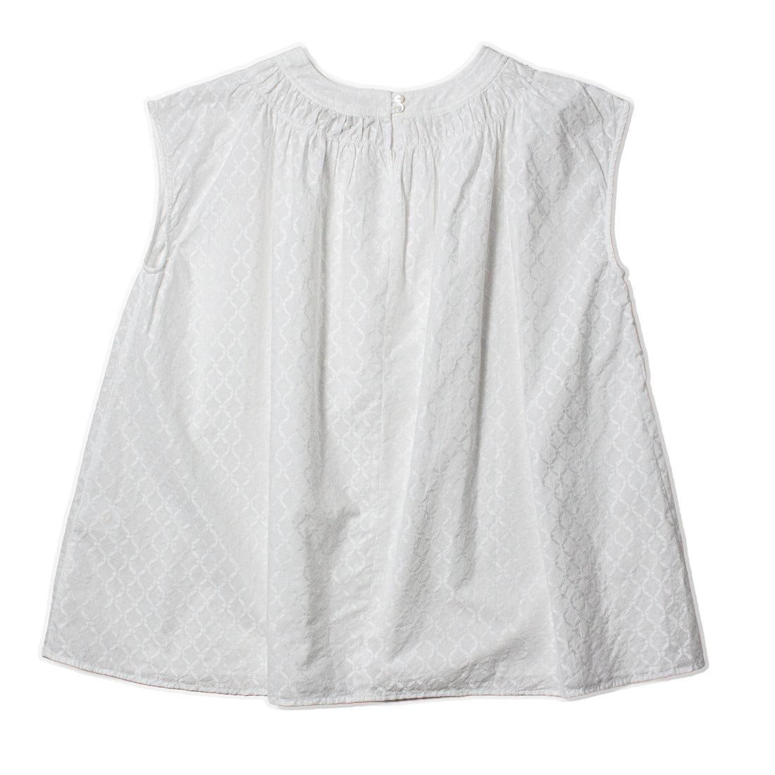 Ichi Antiquités Jacquard Sleeveless Blouse in Trellis