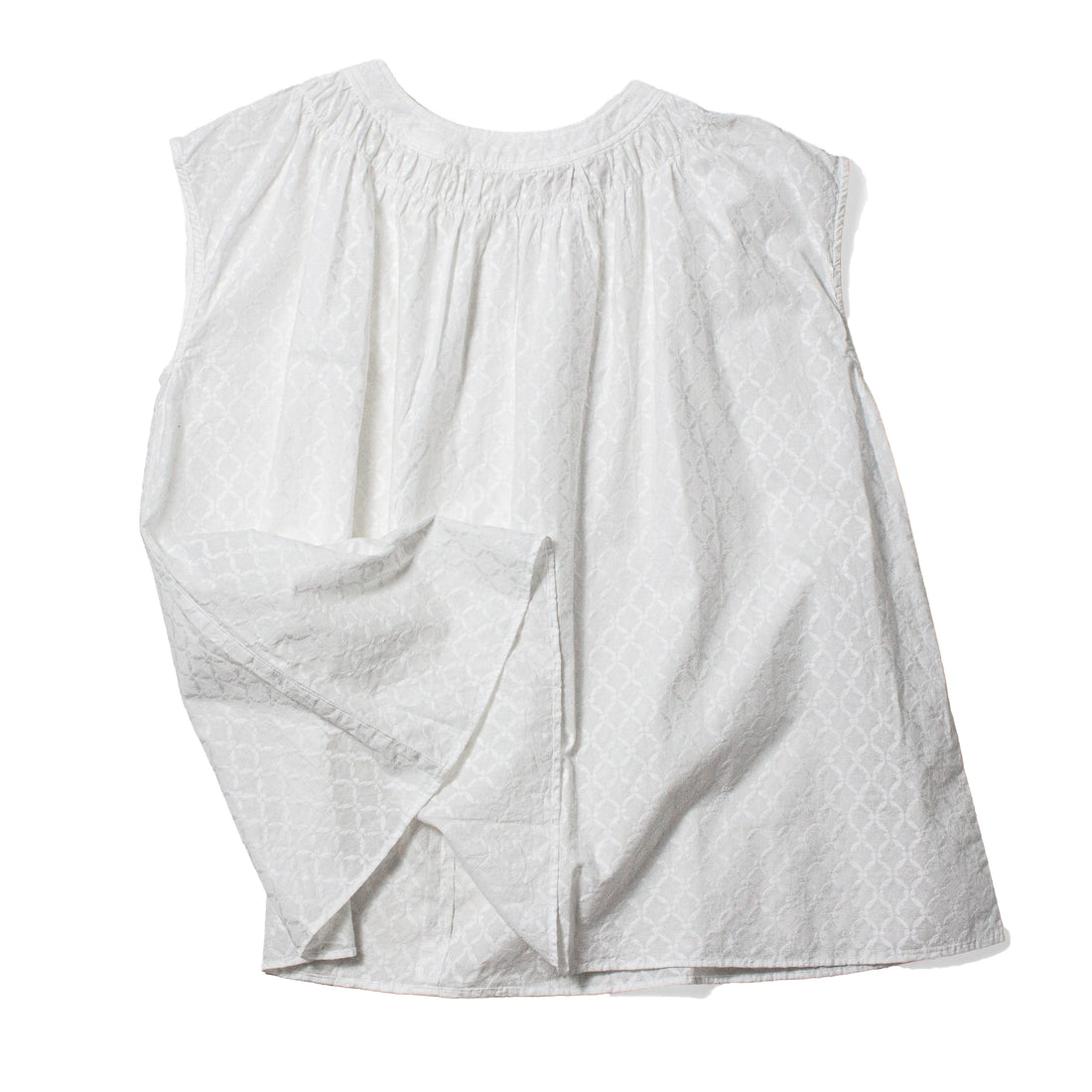 Ichi Antiquités Jacquard Sleeveless Blouse in Trellis