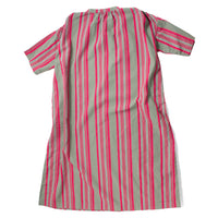 Ichi Antiquities Jacquard Stripe Woven Dress in Khaki x Pink