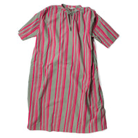 Ichi Antiquities Jacquard Stripe Woven Dress in Khaki x Pink