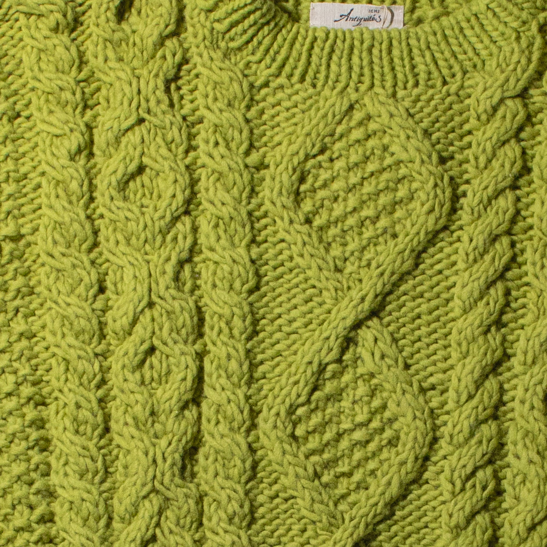 Ichi Antiquités Peru Hand-Knit Pullover in Pistachio