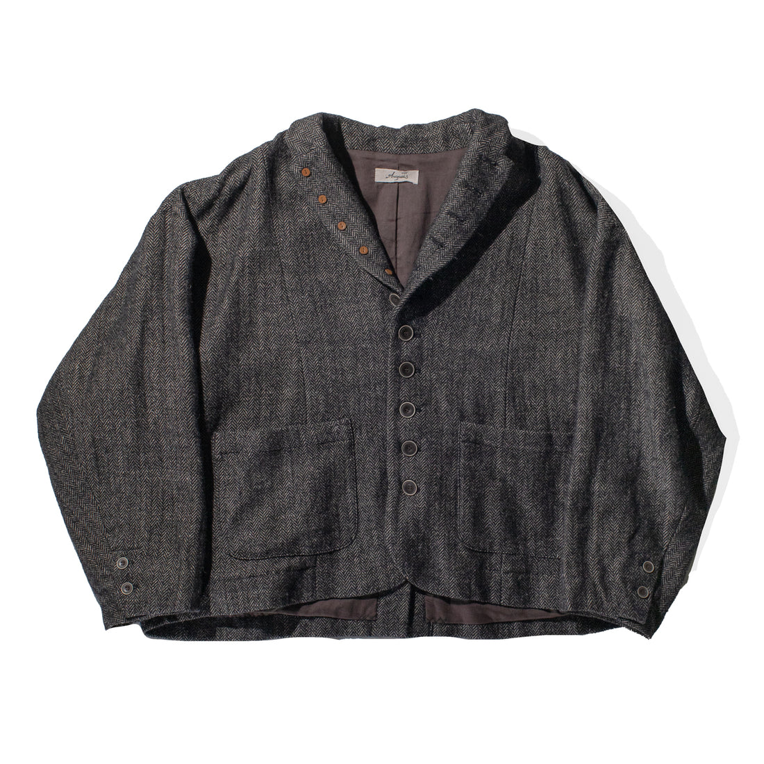 Ichi Antiquités W/L Herringbone Jacket in Black
