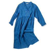 Ichi Antiquities Indigo Linen Woven Dress in Light Indigo