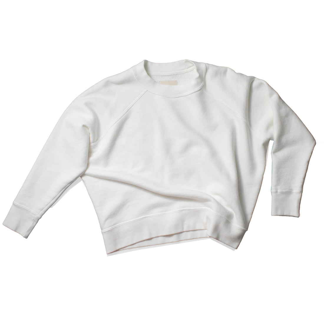JUDITH Boxy Raglan Crew in White