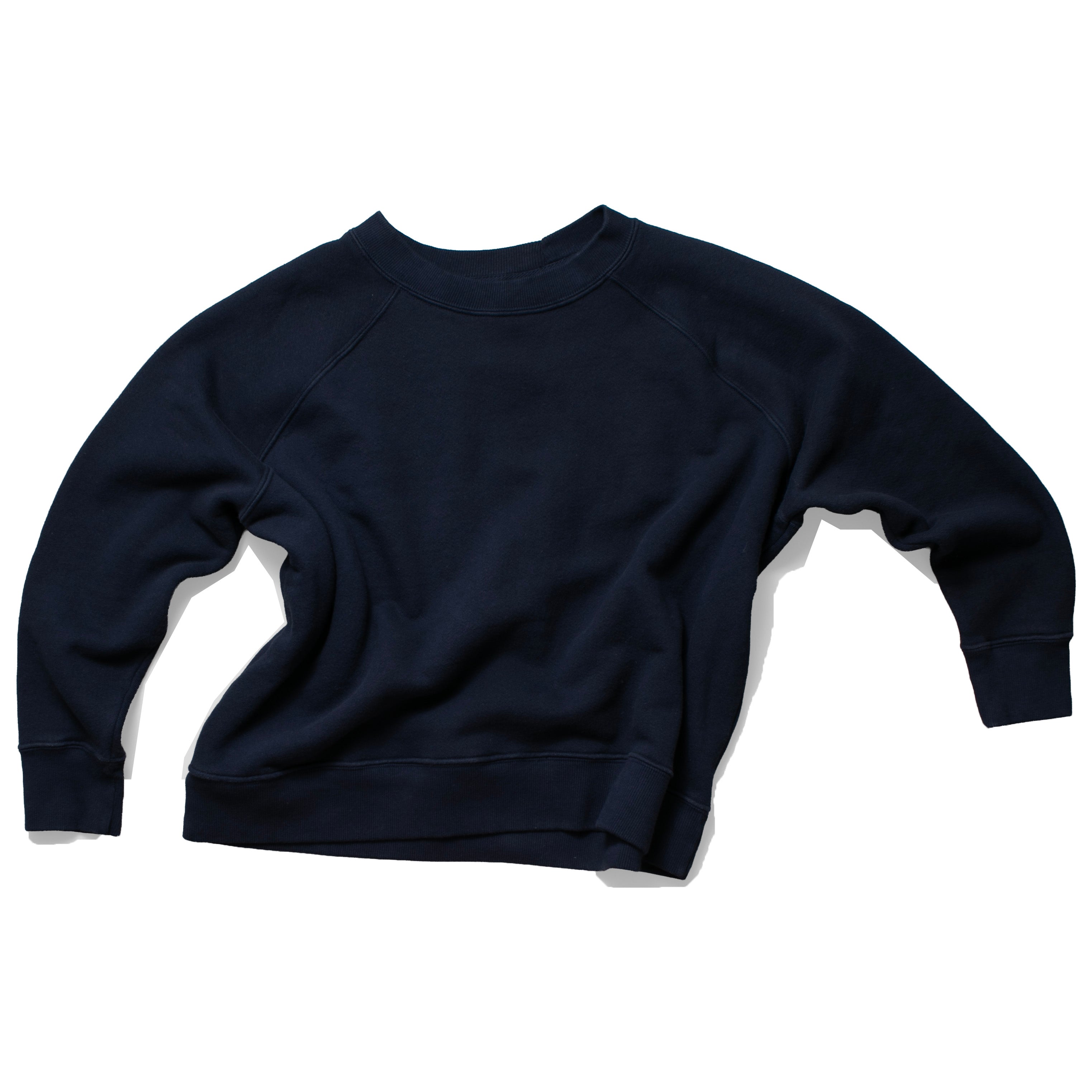 JUDITH Boxy Raglan Crew in Dark Navy