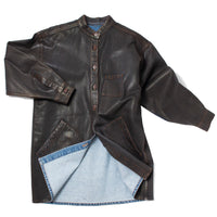 Jesse Kamm Band Collar Okuda Jacket in Brown Lacquer