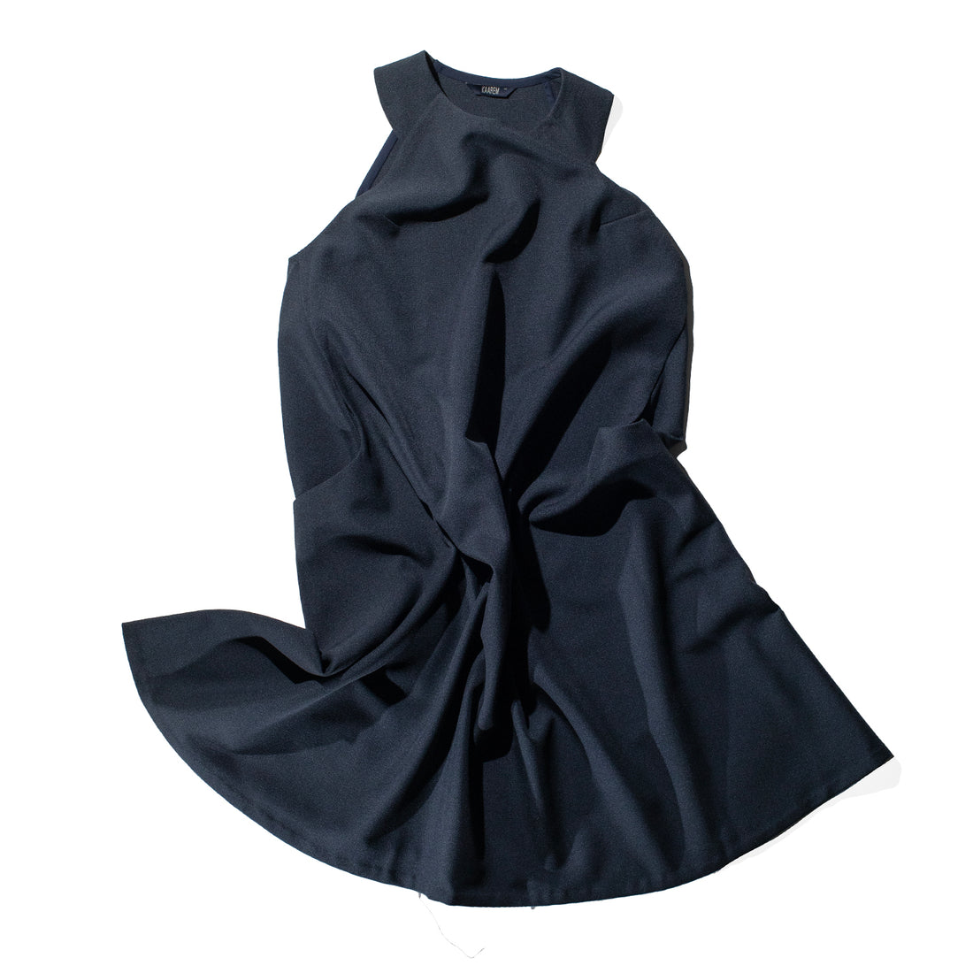 Kaarem Mai A-Line Sleeveless Dress in Dark Blue