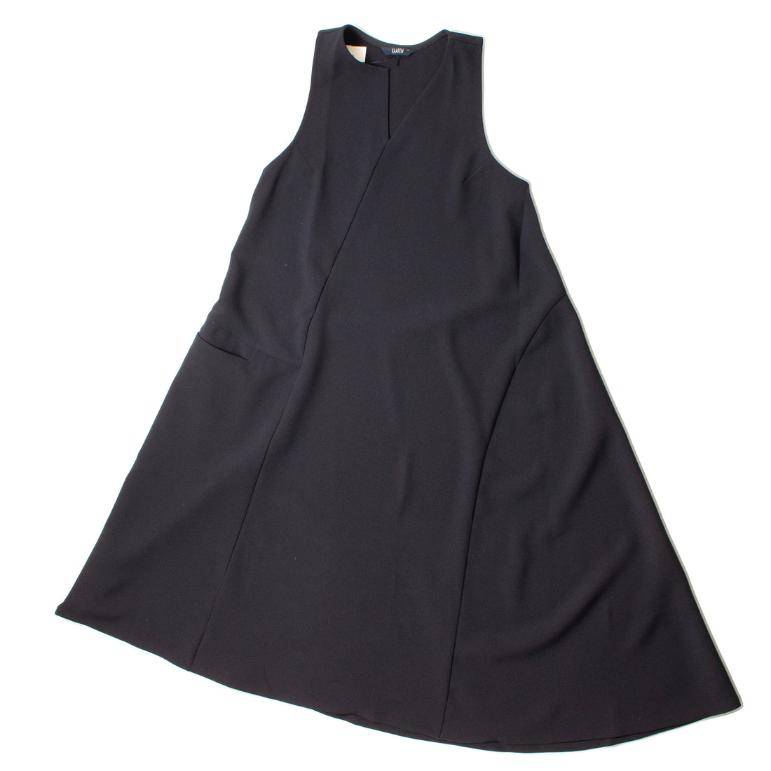 Kaarem Diagonal Xéo A-Line Pocket Dress in Black Blue