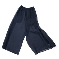 Kaarem Marble Silk Organza Pocket Pant in Dark Blue