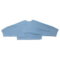 Kaarem Sponge Cropped Boxy Denim Jacket in Light Blue