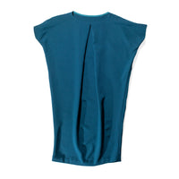 Kaarem Triangle Midi Dolman Open Back Dress in Turquoise