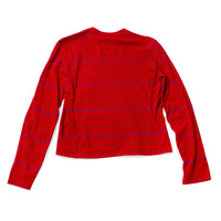 Kallmeyer Wynn Long Sleeve Tshirt in Crimson Multi Stripe