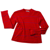 Kallmeyer Wynn Long Sleeve Tshirt in Crimson Multi Stripe
