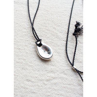 Leigh Miller Sea Stone Pendant on Silk Cord in Sterling Silver