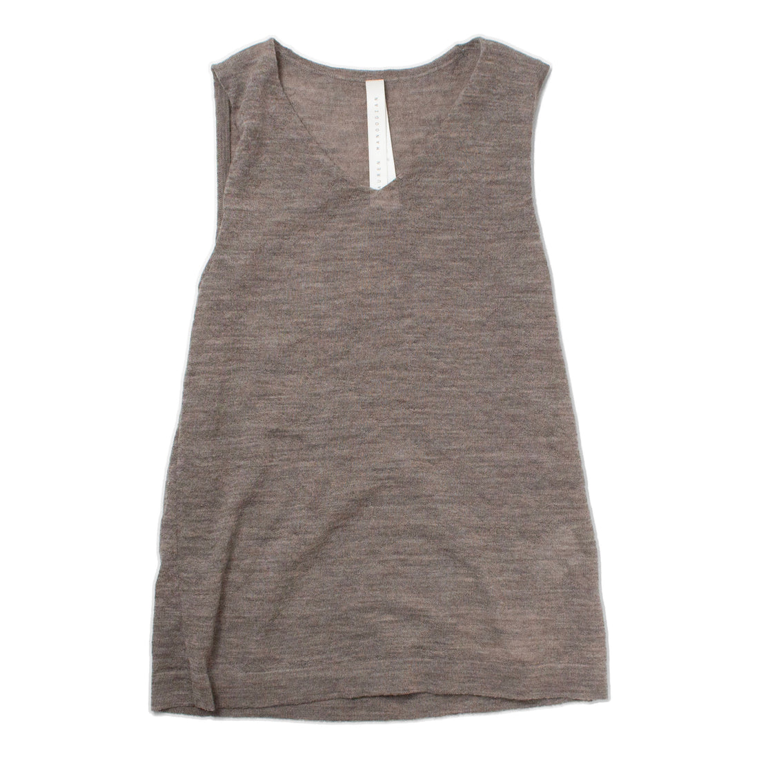 Lauren Manoogian Fine High V Shell in Grey Melange