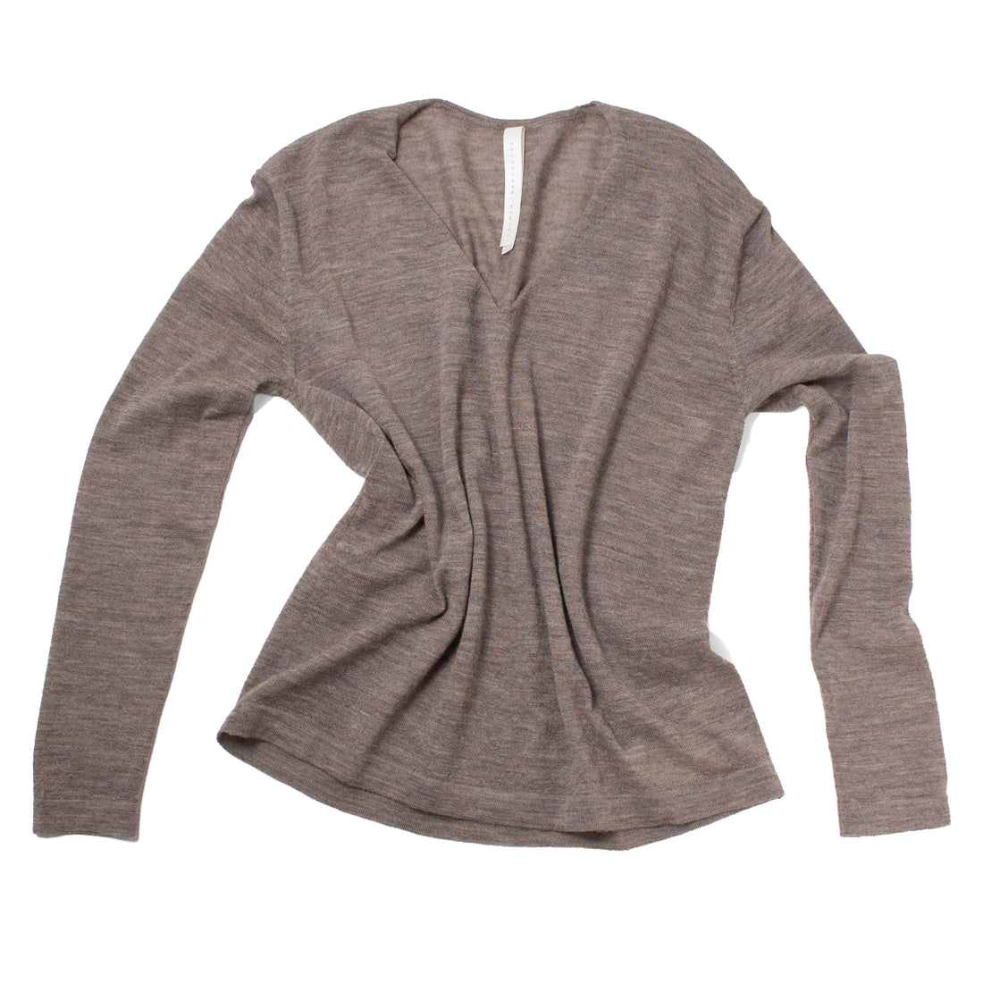 Lauren Manoogian Fine Low V Neck in Grey Melange